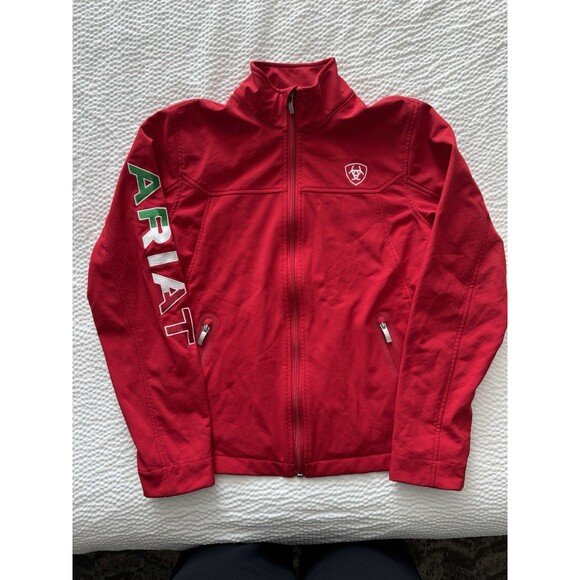 Ariat Women's Classic Team Mexico Softshell Water-resistant Jacket, Red, Small - Picture 1 of 8